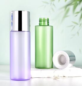 Frosted PET Cosmetic Bottles with Double Screw Lid for Skincare