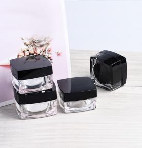 Custom Acrylic Cream Container Face Cream Gel Jar with Black Lid