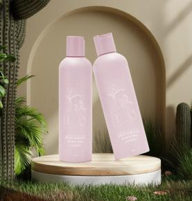 250ml Pink Plastic Shampoo and Lotion Bottles with Disc Cap