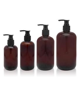 Wholesale Amber Boston Plastic Pump Bottles for Shampoo