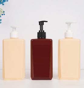 Customizable 450ml Brown Square Shampoo Bottles with Pump